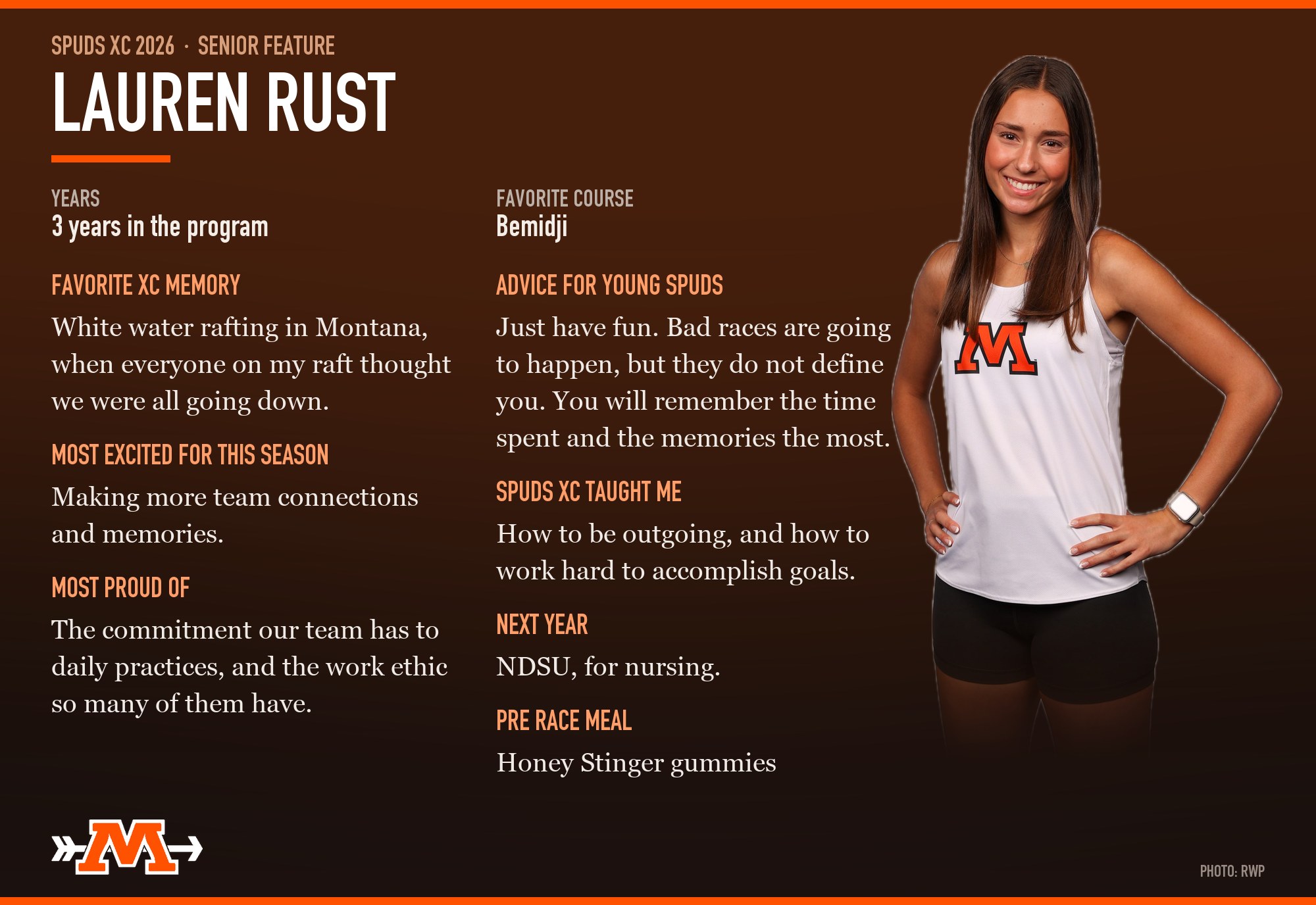 Senior feature: Lauren Rust, three years in the program, favorite course Bemidji.