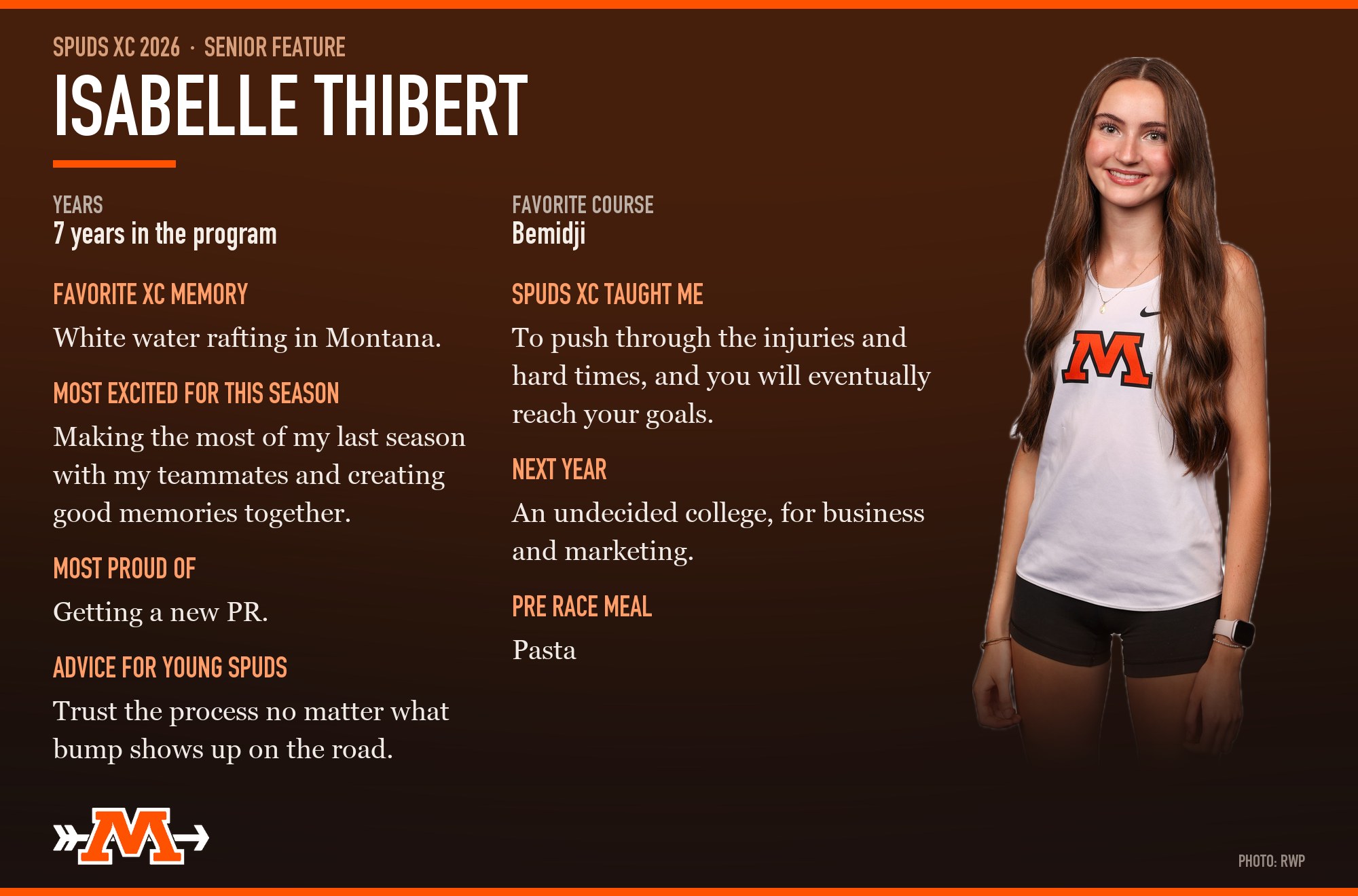 Senior feature: Isabelle Thibert, seven years in the program, favorite course Bemidji.